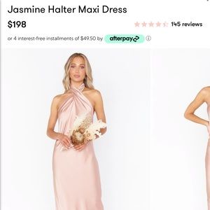Show Me Your Mu Mu Rose Gold Jasmine Halter Maxi Dress